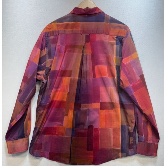 Mine Women's Button Down Shirt Long Sleeve Size XL Multicolor Plaid Lightweight - Picture 2 of 10